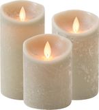 Anna's Collection Taupe bruine Led kaarsen met bewegende vlam - Sfeer stompkaarsen voor binnen