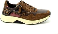 Gabor Rollingsoft Sneaker Veter Rits Bruin Leer/Suede Combi 0103.01.013