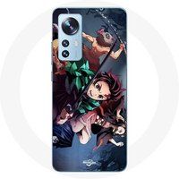 Maniacase Hoesje voor Xiaomi Mi 12 / 12X Tanjiro Nezuko en Inosuke Slayer Kimetsu no Yaiba Manga