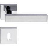 Fimet Poignée de porte CUT 164-201 en métal, WC - salle de bain - chrome poli - nickel mat