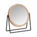 Amazon Basics Cosmeticaspiegel, rond, tafelmodel, met bamboeframe, vergroting van 1x/5x, 18,3 x 7,3 x 20,7 cm, zwart