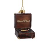 Vondels Platine vinyle 8cm en verre, couleur marron 1 pièce