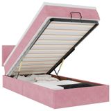 vidaXL Ottoman bed met matras fluweel roze 140x190cm