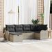 vidaXL Tuinbank Set Lichtgrijs Polyrattan