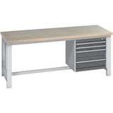 BOTT Werkbank met frame Cubio mpx - 4 lade - 2 m