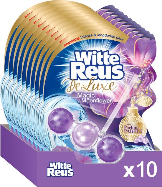Witte Reus DeLuxe Toiletblok - Magic Moonflower - WC Blokjes Voordeelverpakking - 10 Stuks
