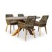 BUITEN living Livorno/Padua Livorno/Padua dining tuinset | 4 personen | betonlook + hardhout | 200cm ovaal