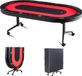 Vevor Casino Pokertafel Klaptafelpoten 229x122x80cm (LxBxH), Opvouwbare Pokertafel, Zwart en Rood Poker Pad Klaptafel voor 10 Spelers, Pokertafel met Stofkap Draagbaar