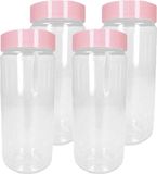 PLASTICFORTE Voorraadpot/bewaarpot - 4x - 650 ml - kunststof - oud roze - B7 x H18 cm