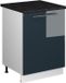 Vicco Keukenonderkast Fame-Line, Donkerblauw hoogglans/Wit, 60 cm 1 deur met werkblad
