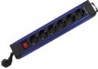 REV 0014612213 Stekkerdoos met schakelaar 6-voudig Blauw, Zwart