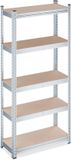 Merkloos Relaxdays Stellingkast - 150 x 70 x 30 cm - tot 750 kg - Verzinkt Staal - Steeksysteem