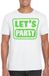 Bellatio Decorations Verkleed shirt voor heren - lets party - wit - glitter - carnaval/themafeest XL