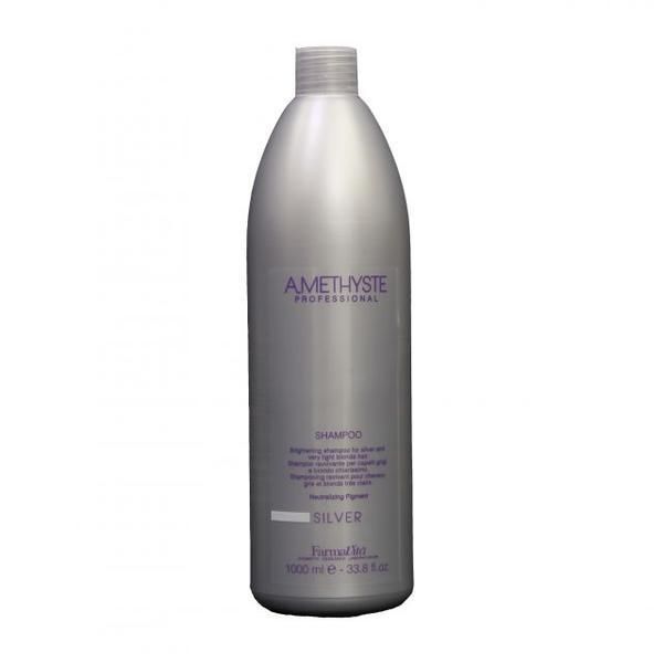 FarmaVita Amethyste Silver Shampoo - 1000 ml - For Blonde, Grey, and White Hair