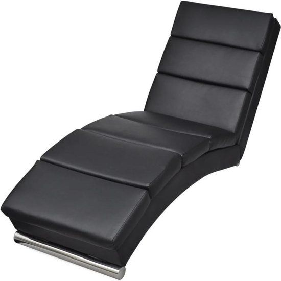 vidaXL Chaise longue kunstleer zwart