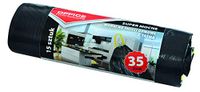 Office Products vuilniszakken 35 l - 15 stuks met trekkoord Extra sterke LDPE Zwart
