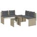 vidaXL 4-delige Loungeset met Kussens, Polyrattan, Lichtgrijs