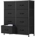 Sweetcrispy Commode met stoffen laden, sideboard met 8 stoffen laden, ladekast, organisatiemeubel voor keuken, kantoor, hal, tv-kast met laden, zwart