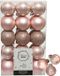 Decoris Boules de Noël - 44 pièces - Rose clair - Plastique - 3 et 6 cm