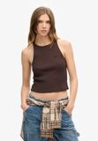 Superdry Essential Logo Racer Mouwloos T-shirt Bruin S-M Vrouw
