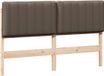 vidaXL - Gestoffeerd hoofdbord - Bruin en Taupe - 160 cm - Massief grenenhout