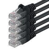 1aTTack.de CAT.6 Ethernet LAN-netwerkkabel 5m zwart (5 stuks)