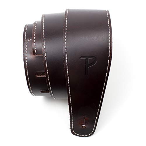 Perri's Leathers Ltd Gitaarband - 2.5 breed honkballeer - wijn - SP25S-7053