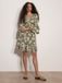 Apricot Sarasa bloemen mini-jurk met ruches