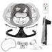 COIL Transat pour bébé, Transat électrique pour bébé, Transat multifonctionnel pour bébé, 5 vitesses de balancement, Bluetooth, Télécommande, Harnais de sécurité 5 points, Noir