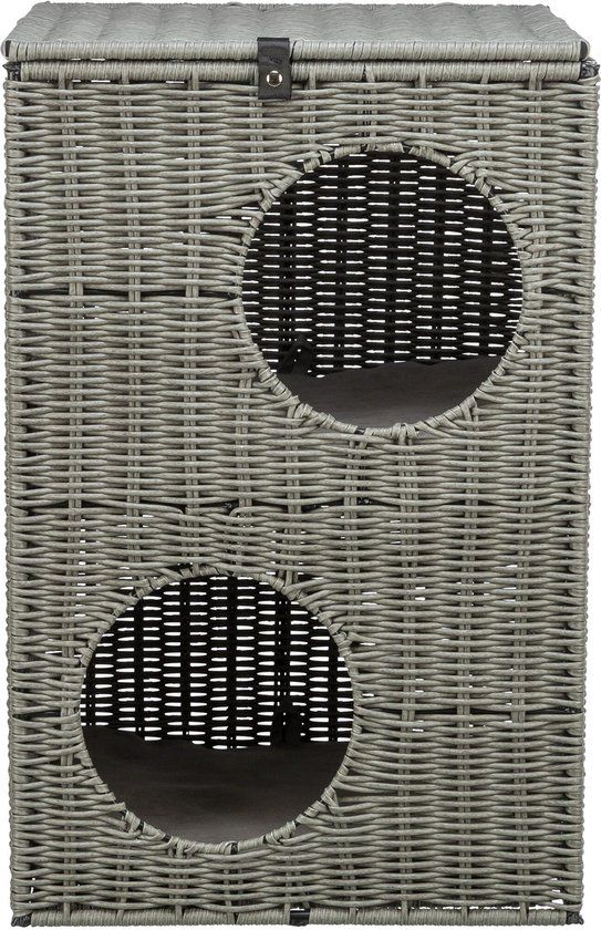 TRIXIE Amalia Hoekige Kattenmand Polyrattan Grijs 37x35x57cm