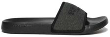Superdry Luxe badslippers met glittersteentjes Dames Zwart