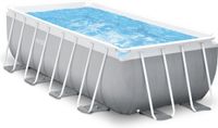 Intex Prism Frame Rectangular Above Ground Pool Set - 400 x 200 x 122 cm - Grey - with Filter Pump