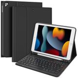 TQQ Toetsenbordhoes voor iPad 10,2 inch (9/8/7 generatie), voor iPad Air 3e en iPad Pro 10.5, oplaadbaar, afneembaar BT-toetsenbord, Duitse QWERTZ-lay-out