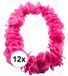 Merkloos Hawaii kransen bloemen slingers - 12x - neon roze
