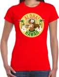 Bellatio Decorations Shoppartners Bv Hawaii feest t-shirt / shirt Aloha Hawaii voor dames - rood - Hawaiiaanse party outfit / kleding/ verkleedkleding/ carnaval shirt XXL