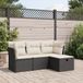 Prolenta Maison Exclusive - 4-delige tuinmeubelset met sofa en kussens, zwart, van polyrotan