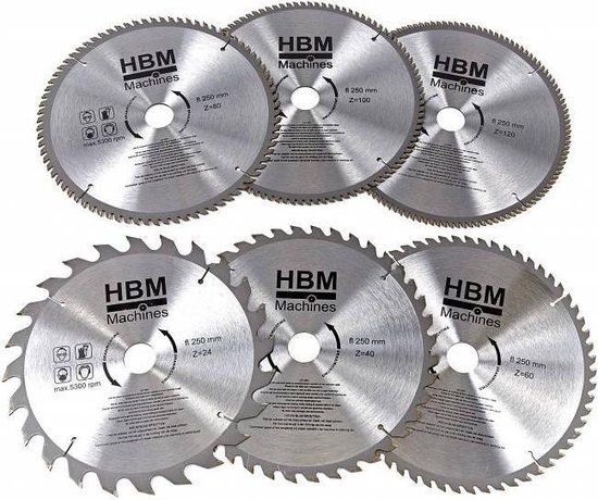 HBM 250 mm HM Cirkelzaagblad - 24 Tanden - Hout