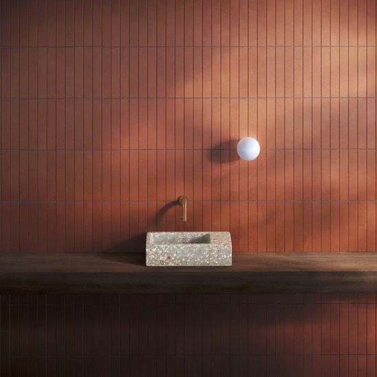 Clou Flush 3 Fontein - 36x18cm - Rechts - Gerecycled PE - Licht Terra