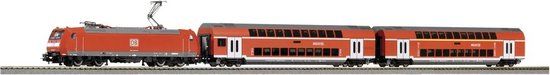 Piko H0 59102 H0 PSCwlan-startset elektrische locomotief BR 146 met 2 dubbeldeksrijtuigen van de DB AG
