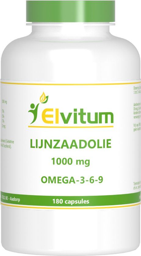 Elvitum Lijnzaadolie Omega 3 6 9 180 Capsules