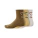 New Balance Chaussettes Graphic Quarter Crew Pack De 3 - Marron/jaune/blanc, pointure 35-38