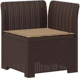 vidaXL Tuinbank met Kussen Rattan Look PP Bruin
