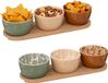 Secret de Gourmet Planche de service 2x - avec 6x coupelles - coupelles à tapas et à sauce - mélange de couleurs - plateau à apéritifs
