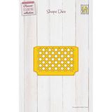 Nellie's Choice Metalen stanssjablonen voor opbergtas, 10,6 x 7 cm, voor het maken van kaarten, voor scrapbooking, knutselen, knutselen, geel