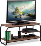 Merkloos Relaxdays TV tafel - industrieel - met opbergruimte - 43x90x35 cm - houtlook - metaal