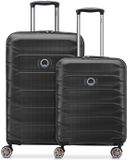 Delsey Paris Meteor-kofferset met 4 wielen, maten S en M, met uitbreidingsplooi - Harde bagage - TSA slot - deep black
