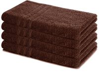 Lavea® Set van 4 Handdoeken 50x100 cm – 100% Katoen – Koffiebruin