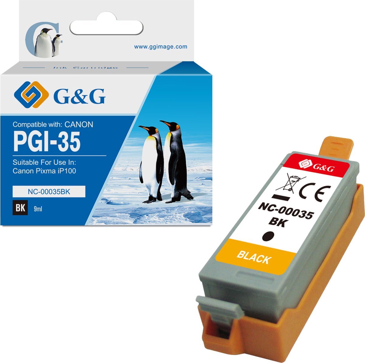 G&G Huismerk Inktcartridge Alternatief voor Canon PGI-35 - zwart