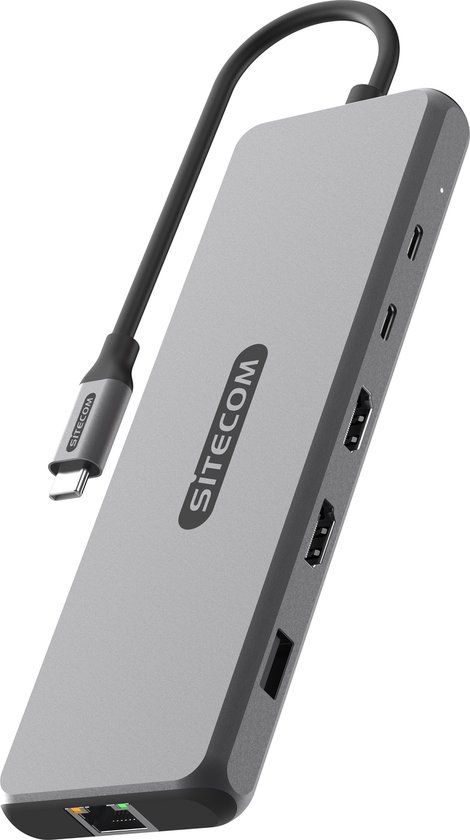 Sitecom 10-in-1 USB4 Multiport Adapter - Space Gray - CN-7001