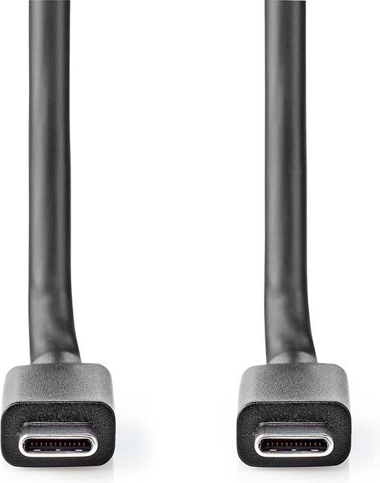 Nedis USB-Kabel - USB 3.2 Gen 2 - USB-C Male - USB-C Male - 100 W - 4K@60Hz - 20 Gbps - 2.00 m - Zwart